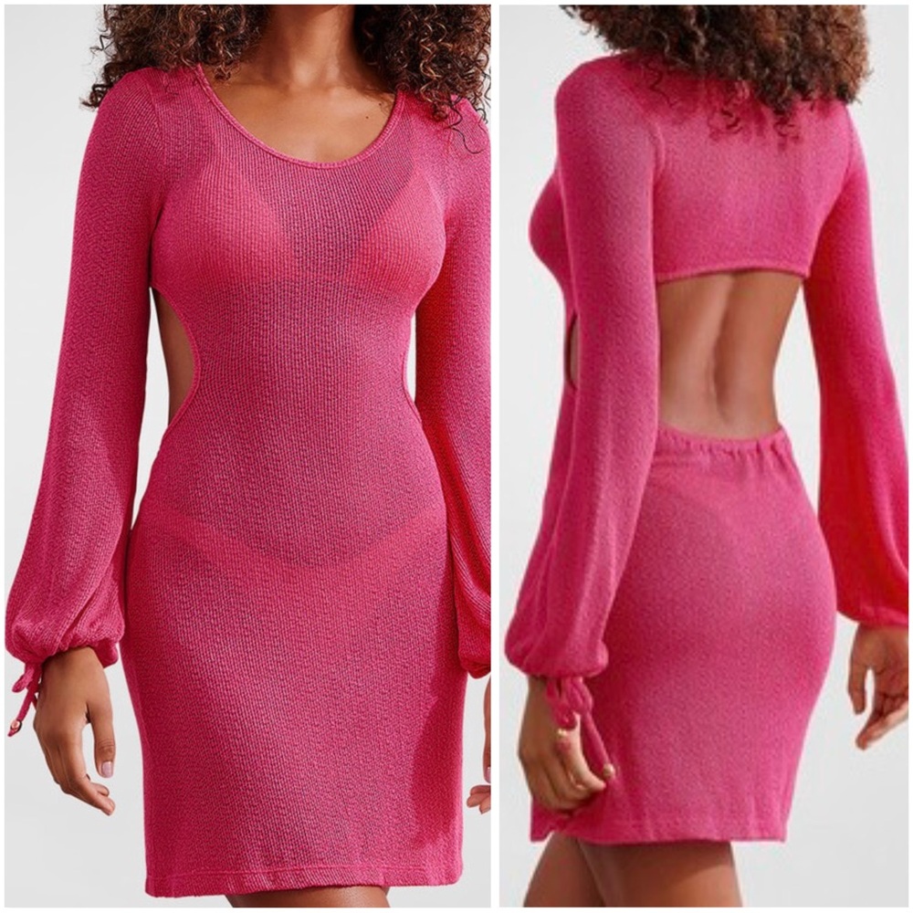ViX by Paula Hermanny NWT Long Sleeve Knit Cutout Catherine Mini Dress